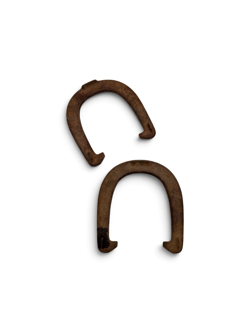 Vintage Pair Ringer Cast Iron Pitching Horseshoes Oversized Rustic Western Decor